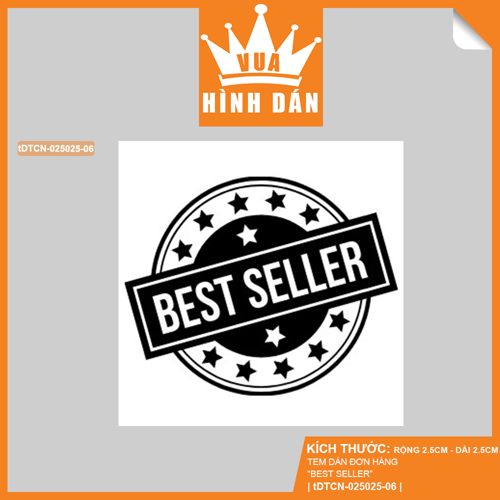 Set 100/200 sticker BEST SELLER tem dán mini BÁN CHẠY dành cho shop