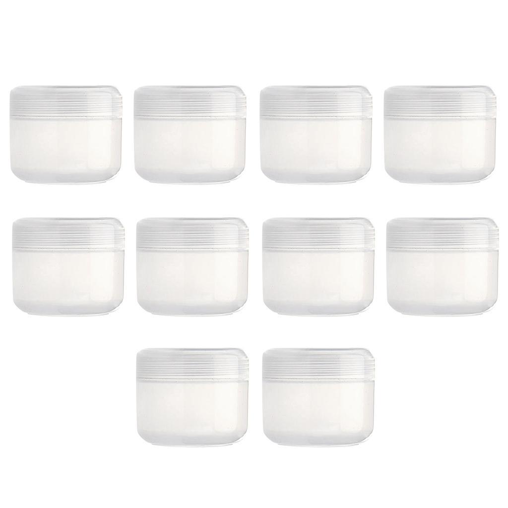 2X Refillable Plastic Empty Face Cream Cosmetic Container with Lid Clear-50g