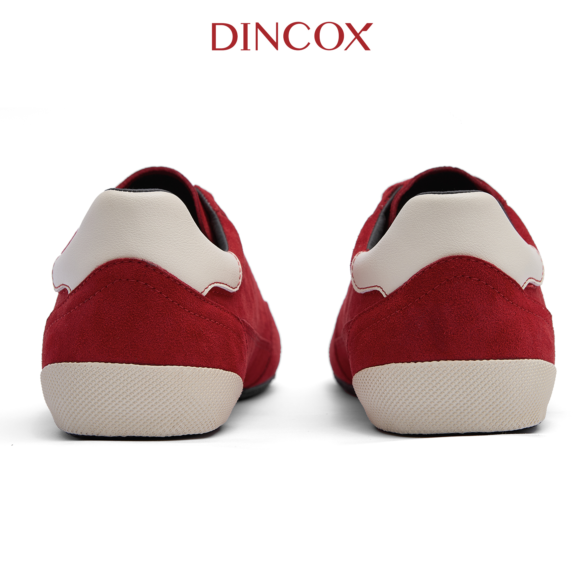 Giày Sneaker Nam Nữ Dincox DC47 RED Micro Suede Thời Thượng Shoes Đế Bằng, Bền Và Nhẹ Hơn