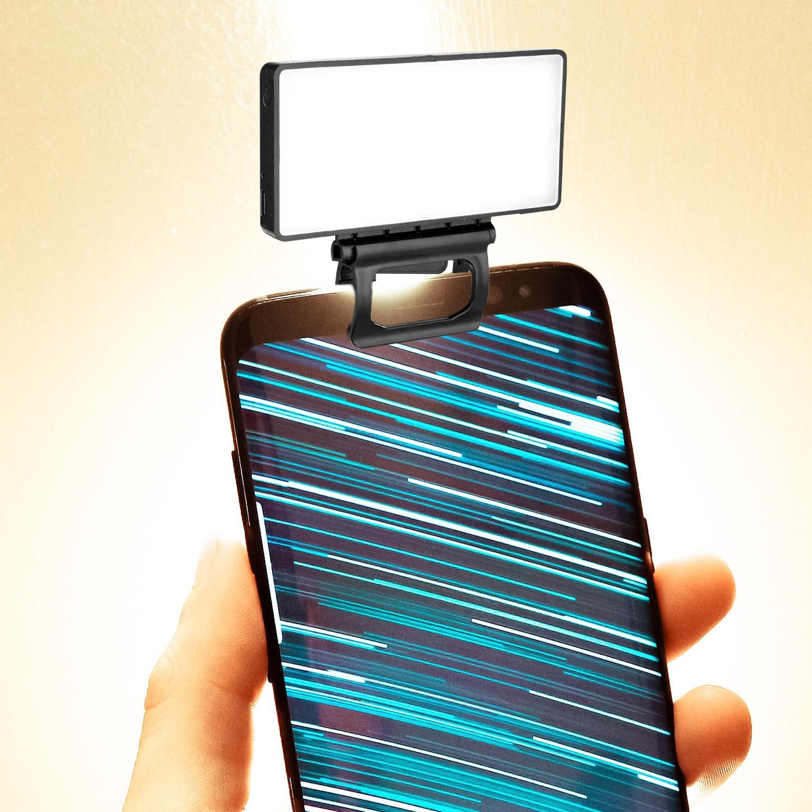 LED Video Fill Light, Clip on 3 Light Modes Selfie Light for Live Streaming Filming