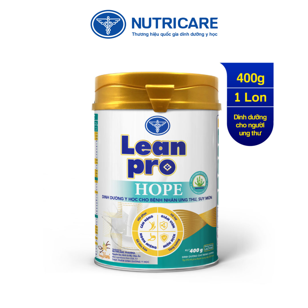 01 lon sữa Leanpro Hope 400g - Dinh dưỡng cho người bệnh ung thư, suy mòn