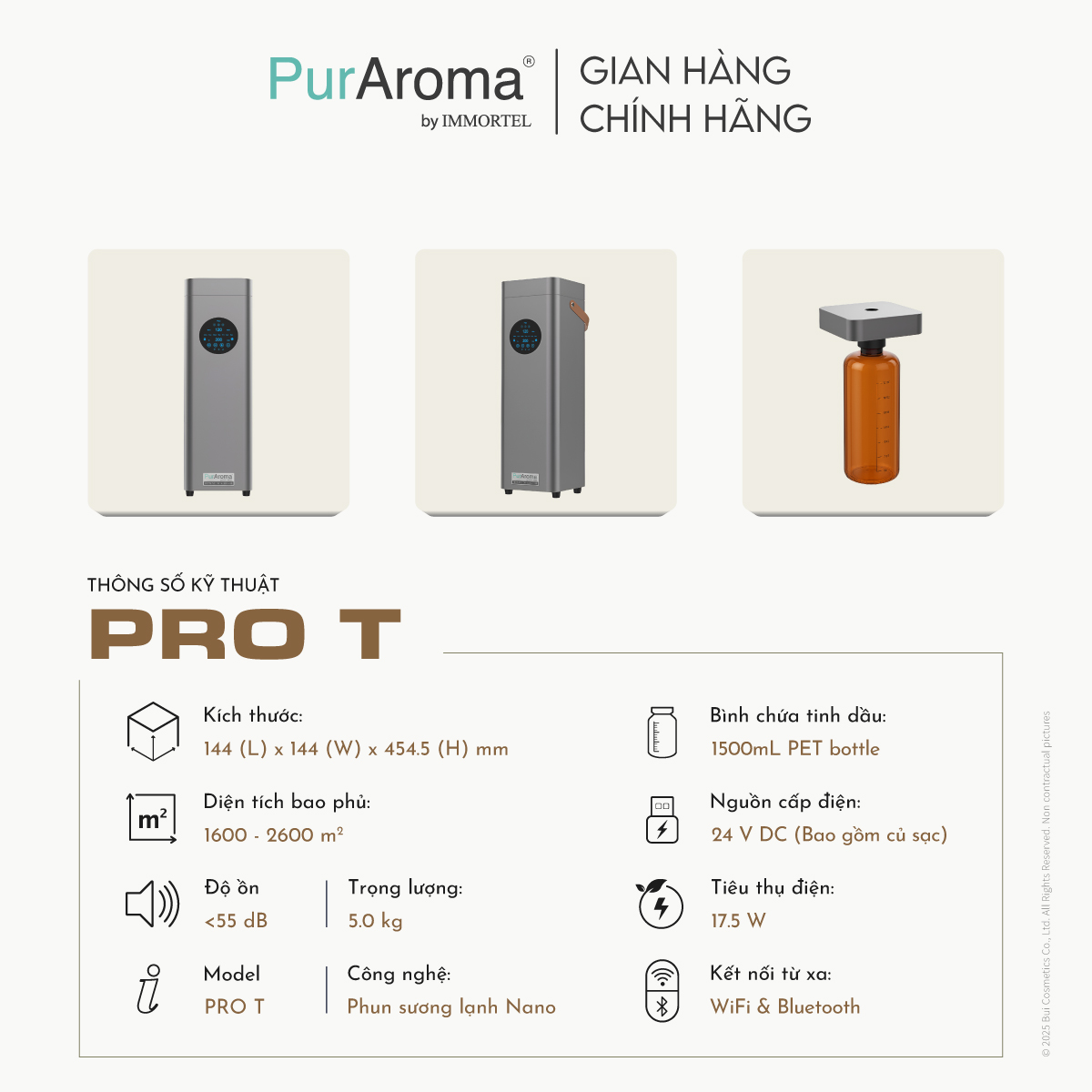 Máy Khuếch Tán Công Nghiệp PurAroma PRO T - Công Nghệ Phun Sương Lạnh Nano Siêu Mịn