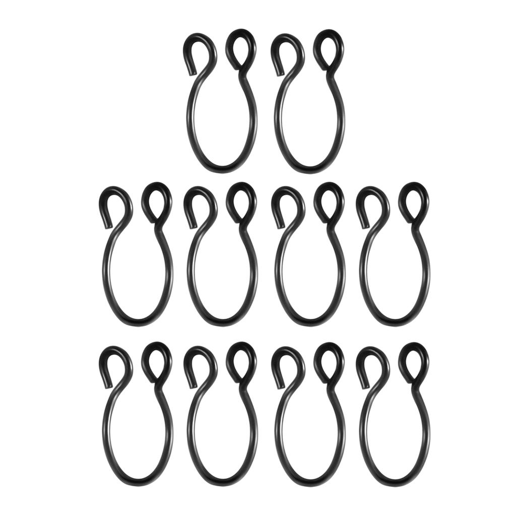 10 Pieces Fake Nose Rings Hoop Clip On Faux Non-Pierced Jewelry Black