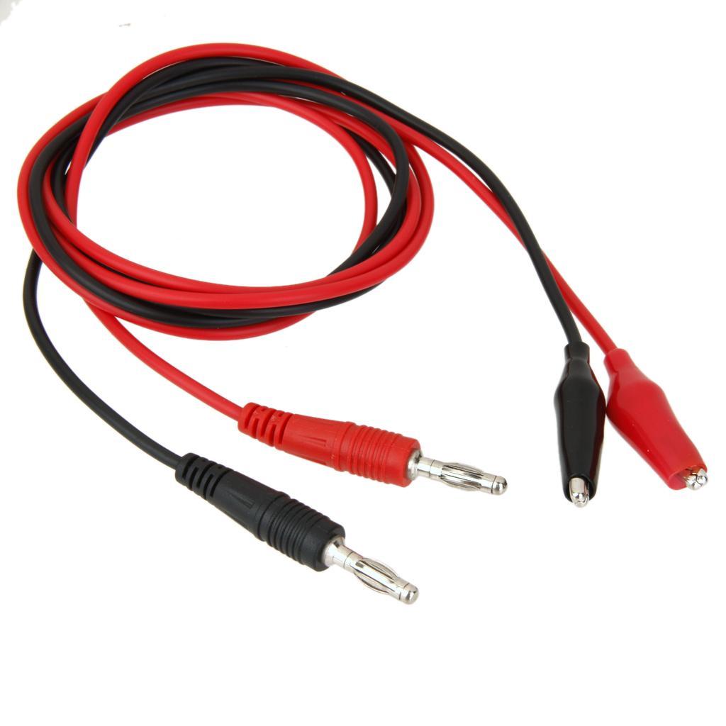 Banana plug to Aligator Clip Test Lead Cable for Tester Multimeter R+B