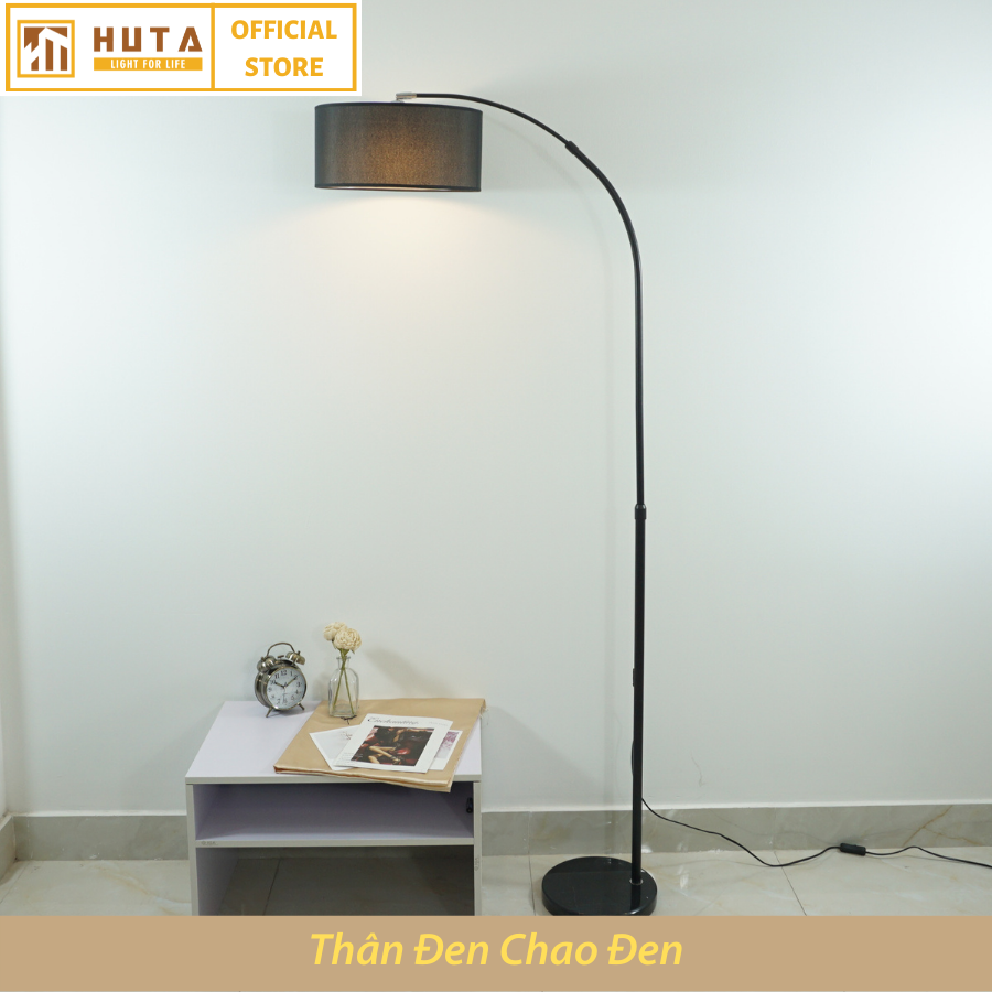 Đèn Cây Đứng HUTA KC2 Thân Cong, Trang Trí Phòng Khách Phòng Ngủ, Sofa, Góc Tường, Cao Cấp Sang Trọng, Đèn Vàng Bóng Led Tiết Kiệm Điện