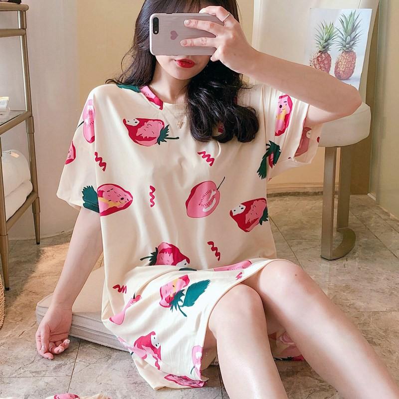 Đầm ngủ tay ngắn dáng rộng xinh xắn cho nữ