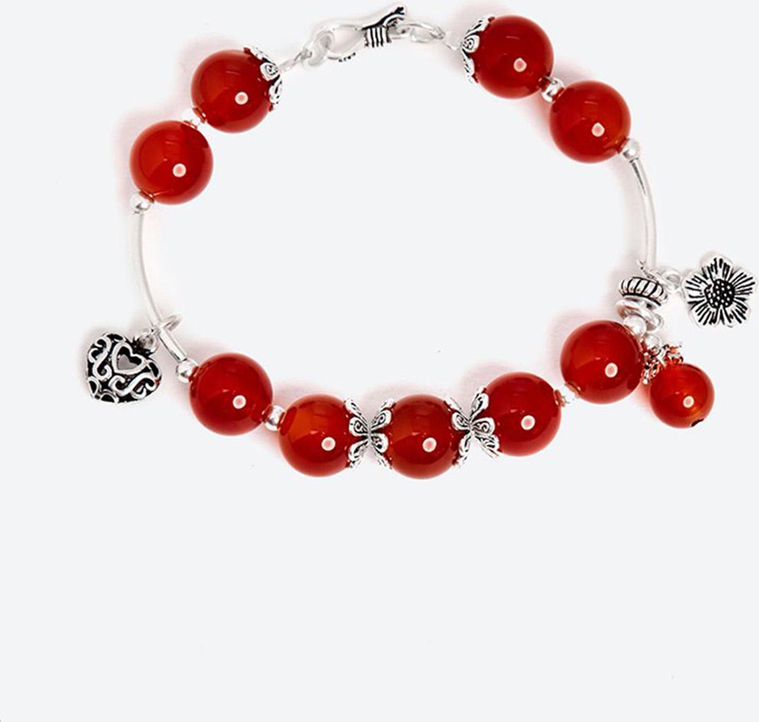 Vòng tay đá thiên nhiên phối trái tim bạc size hạt 10mm - Ngọc Quý Gemstones