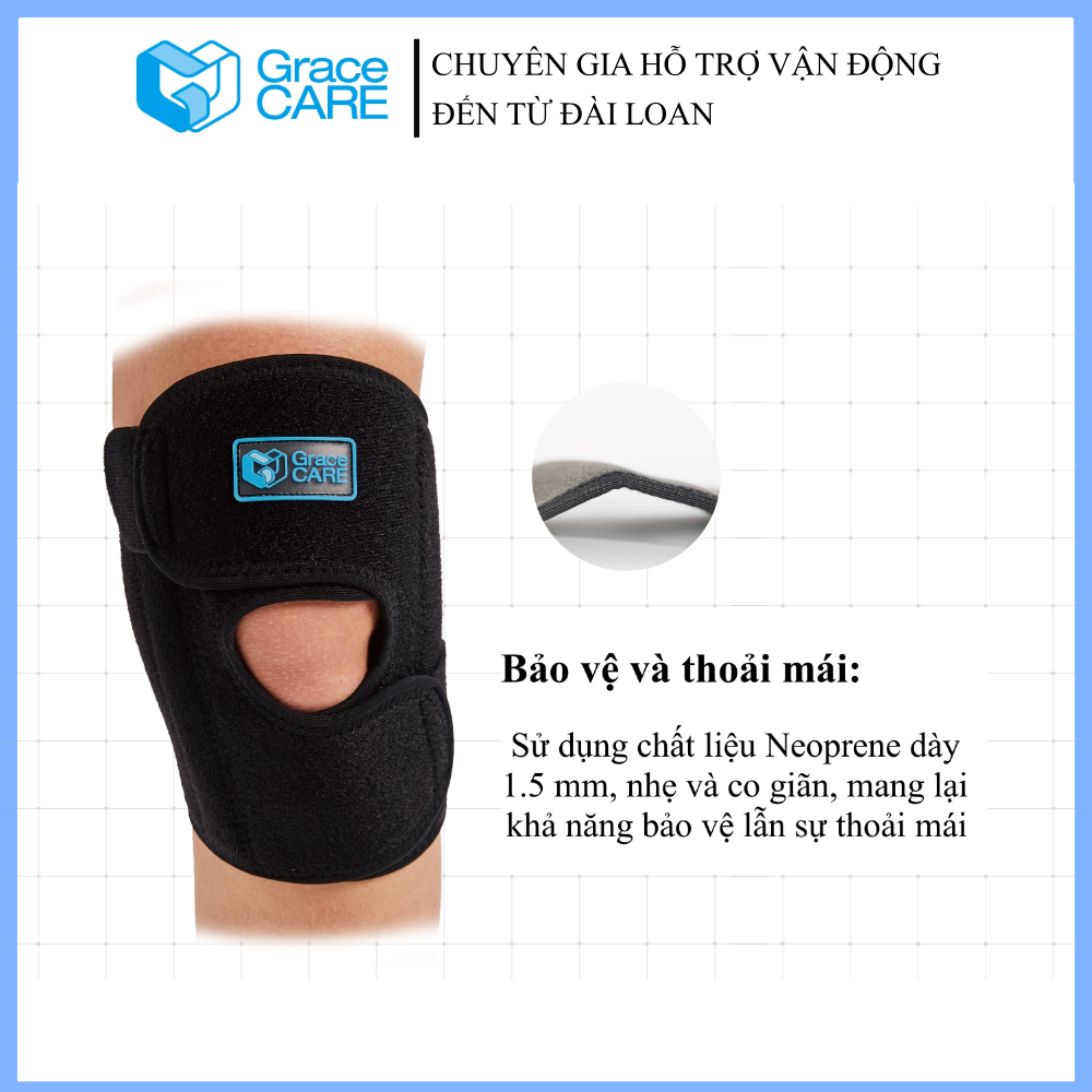 Đai Cố Định Đầu Gối Grace Care KB222 – Bảo Vệ Khớp Gối, Hỗ Trợ Tập Thể Thao, Giảm Đau, Chấn Thương