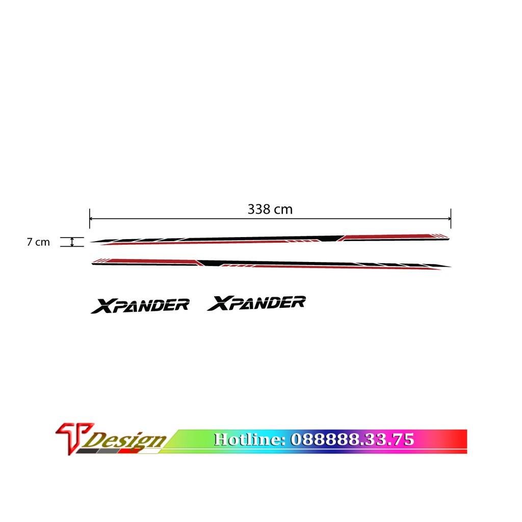 Decal xe oto, tem dành cho xe Xpander phong cách WRAP 3, KT 338x7cm