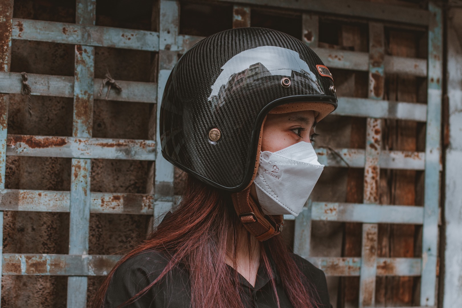 Mũ Bảo Hiểm 3/4 Cổ Điển BULLDOG Heli Carbon