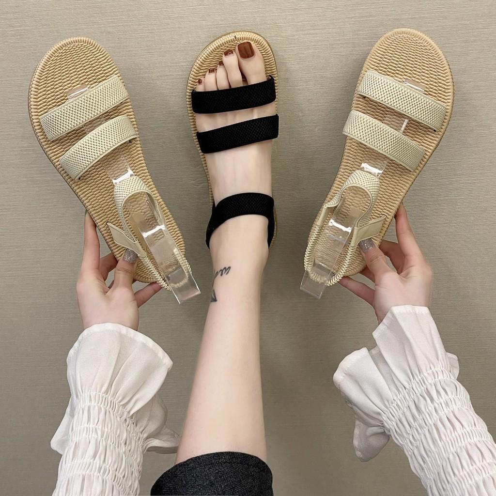 (S85) Sandal nữ 2 quai ngang đế vân giả cói (mã 335