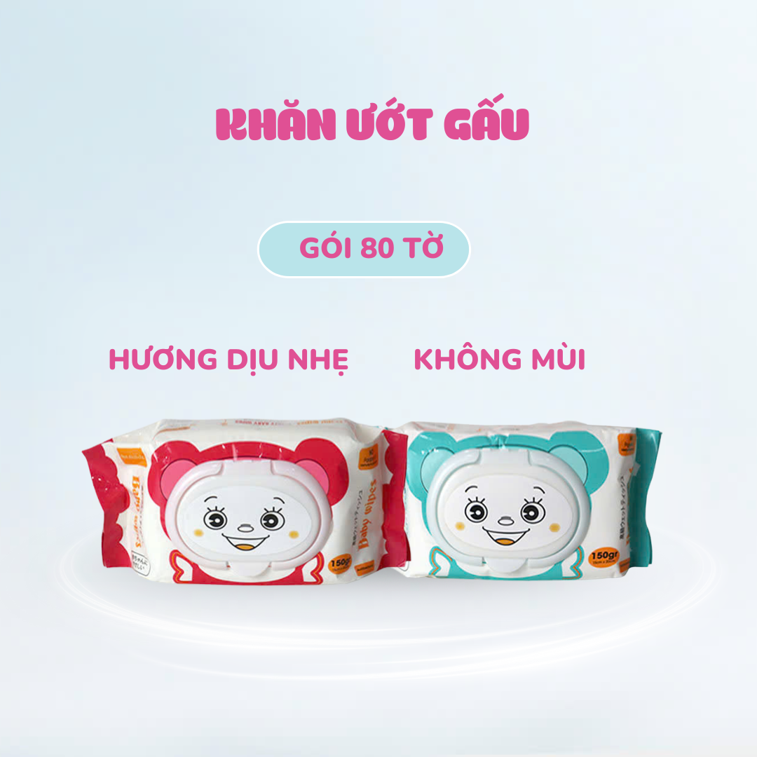 Khăn ướt baby ENJOY mềm mại, dưỡng ẩm, tiện dụng, đạt chuẩn sức khỏe SGS - Gói 20/50/80 tờ