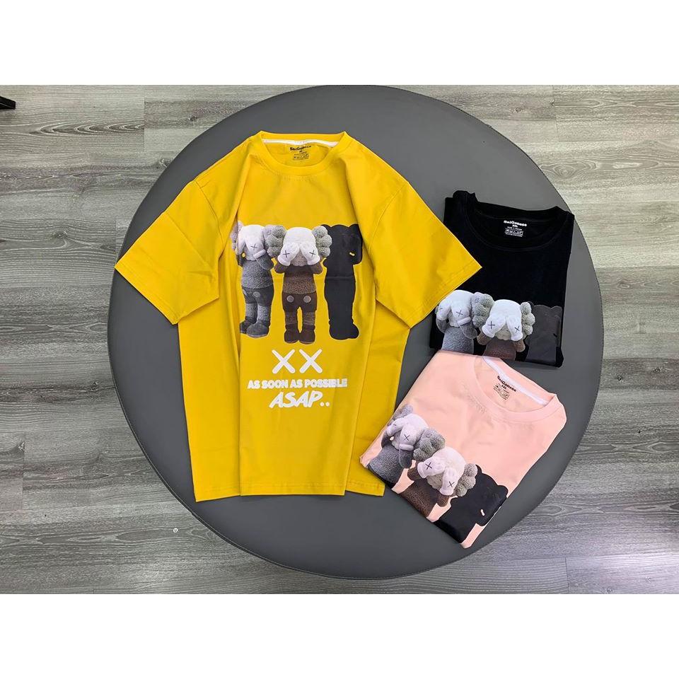 Áo Thun Cotton Cao Cấp Nam Nữ Hình Kaws Unisex