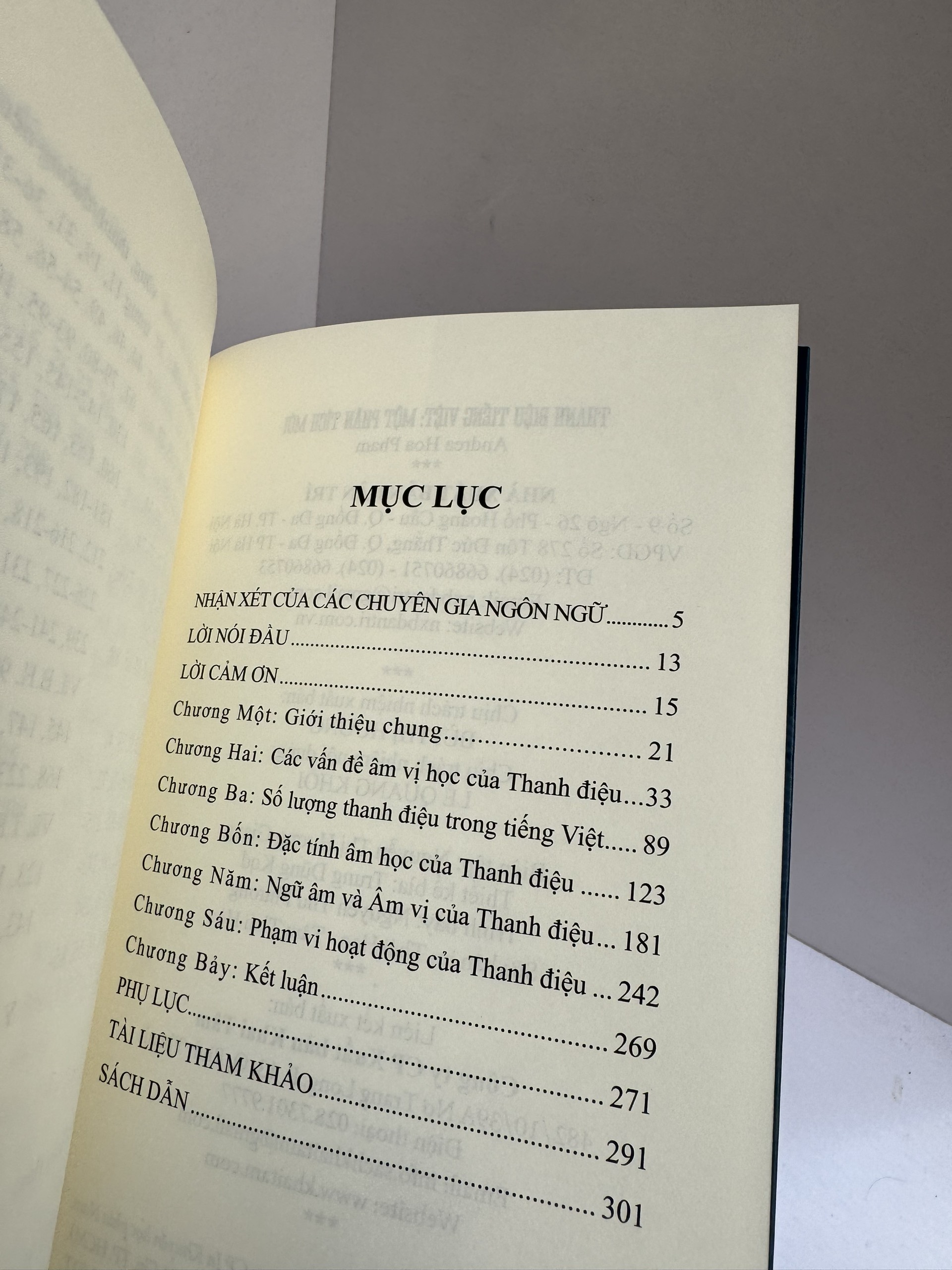 THANH ĐIỆU TIẾNG VIỆT: Một phân tích mới – Andrea Hoa Pham – Khai tâm - NXB Dân Trí