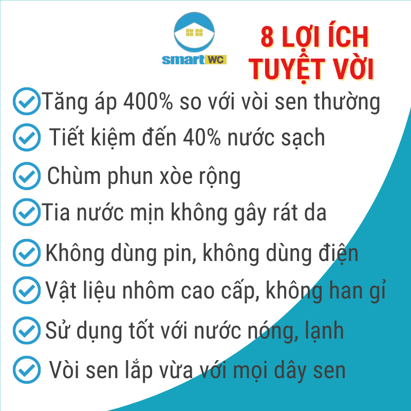 Vòi hoa sen tăng áp Luva VS4- Hàng Chính Hãng