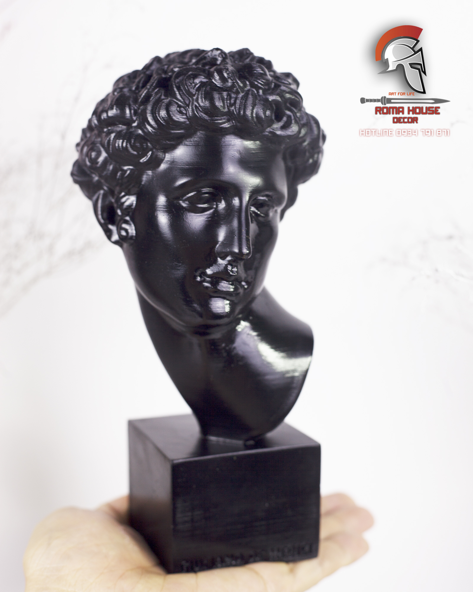 Tượng Giuliano De Medici 20cm phong cách cổ điển retro vintage trang trí nhà cửa showroom