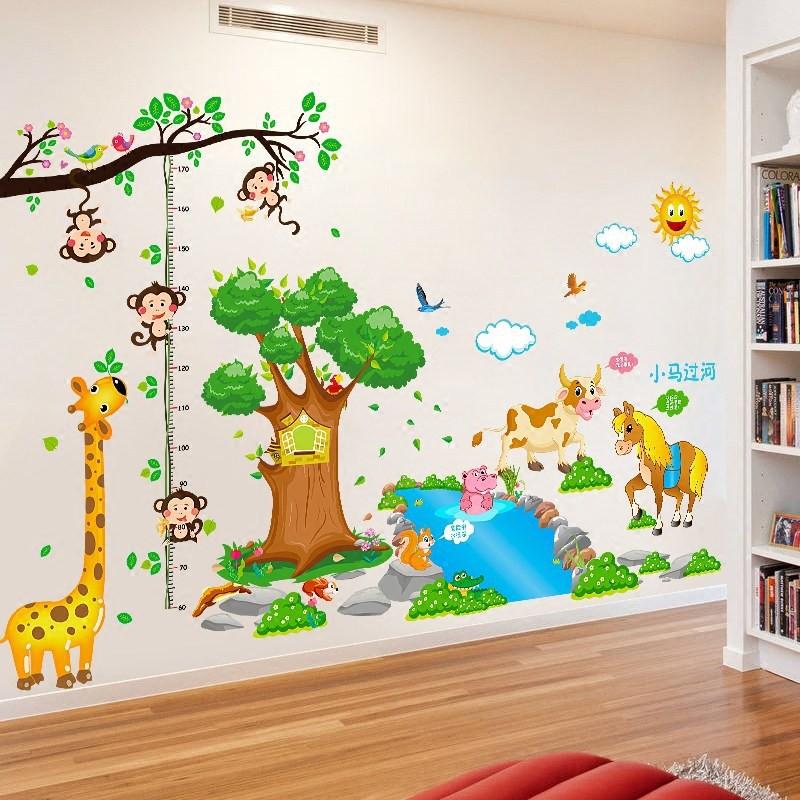DECAL CHO BÉ _ Decal THÚ dán tường Combo tranh ghép trang trí phòng trẻ em hình động vật ngộ nghĩnh SIÊU ĐẸP