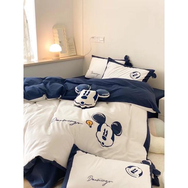 Bộ Chăn Ga Gối Cotton Linen Disney Hàng Nhập Khẩu Cao Cấp 5 Món Cho Bé Trai và Gái