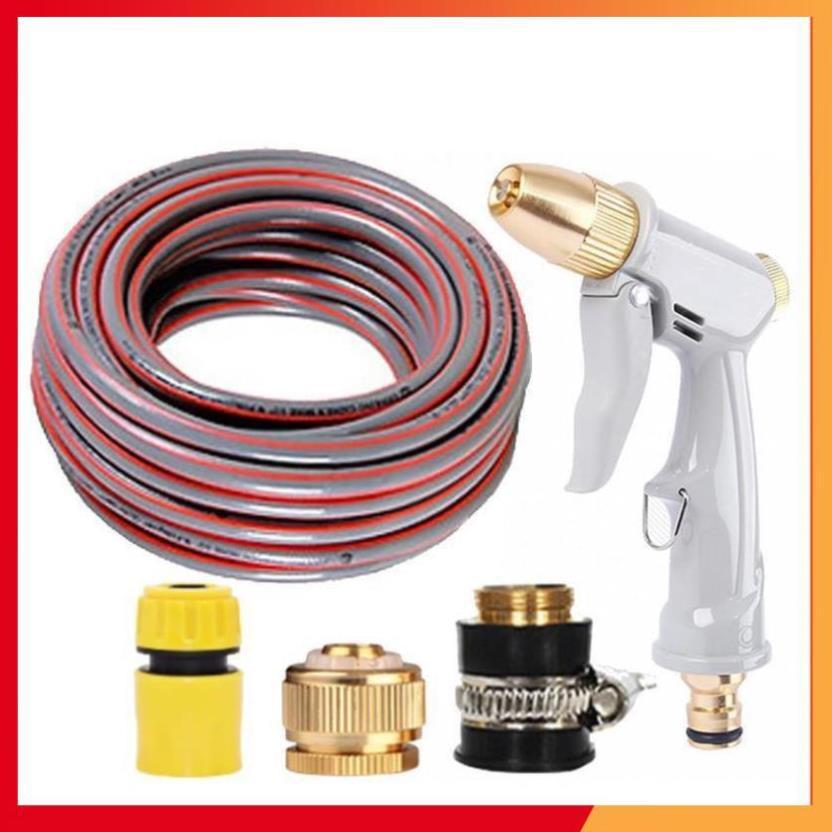 Bộ dây vòi xịt nước tưới cây rửa xe,tăng áp 3 lần, loại 7-10m 206846