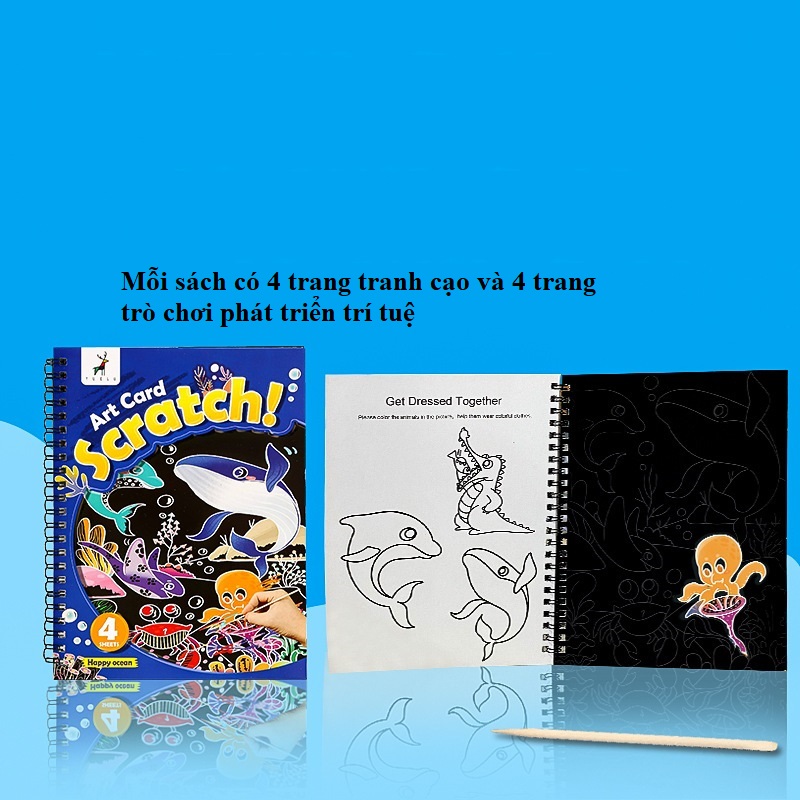 Sách tranh cạo nhiều chủ đề, phong cách độc đáo - Đồ chơi trí tuệ - Đồ chơi giáo dục