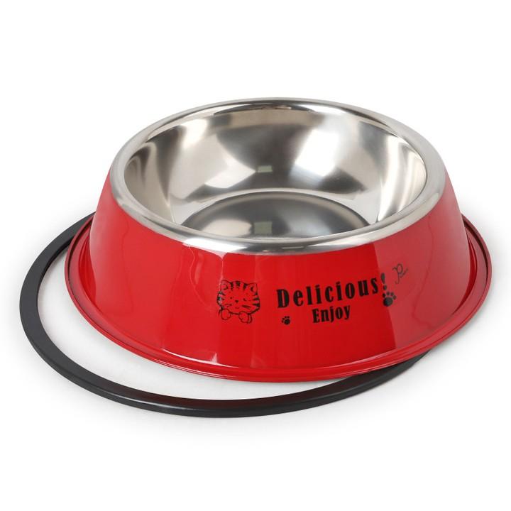Bát ăn inox cho chó mèo nhiều màu Kún Miu có nhiều size
