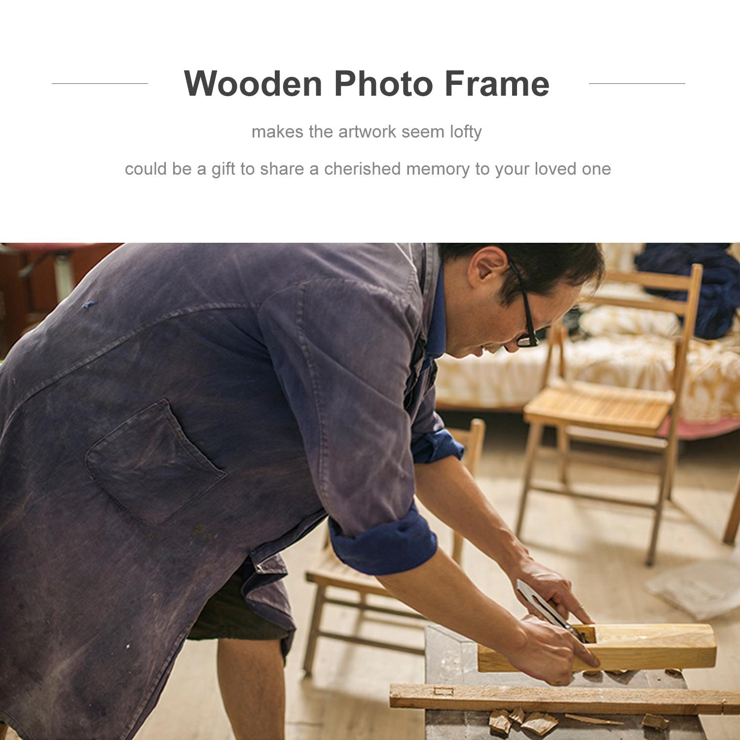 Khung ảnh gỗ sinh thái tự nhiên 8 inch với acrylic độ nét cao để treo tường và mặt bàn