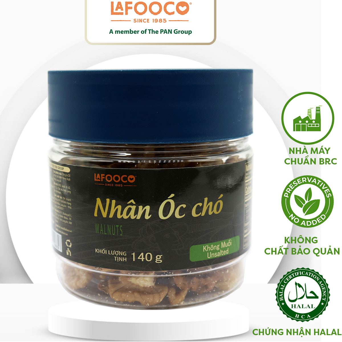 Nhân óc chó sấy không muối LAFOOCO 140g/hủ