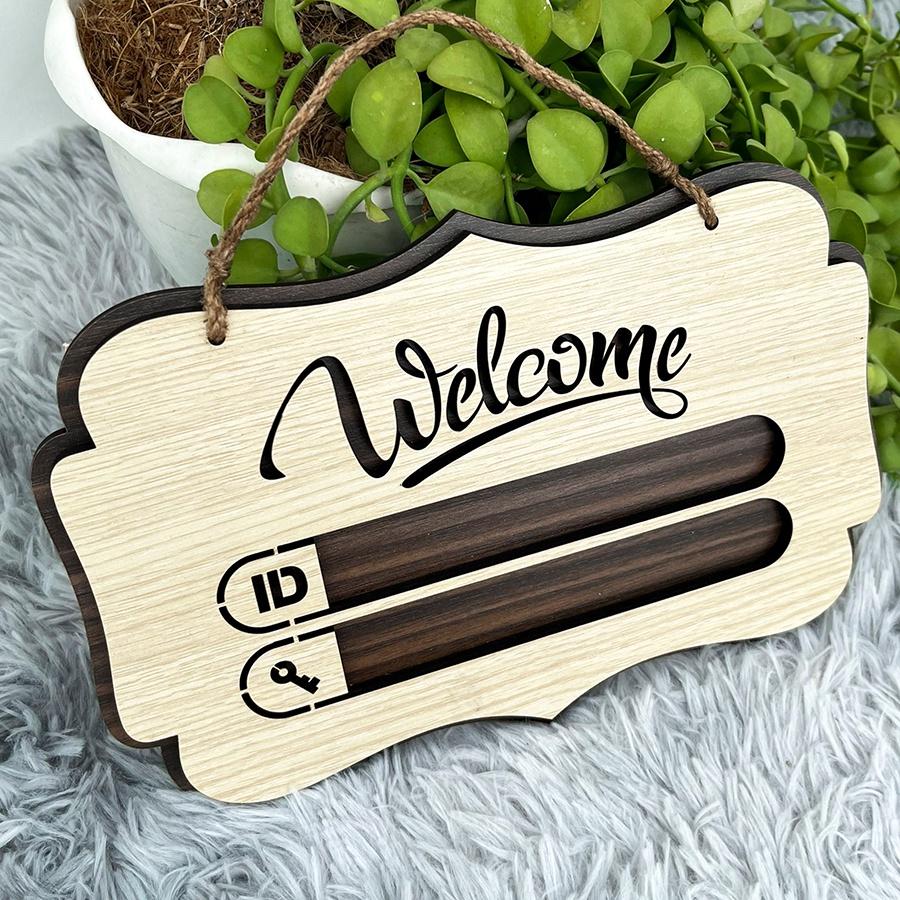 Biển bảng welcome kết hợp wifi password gỗ treo tường trang trí decor homestay, quán cafe, trà sữa, nhà nghỉ, khách sạn