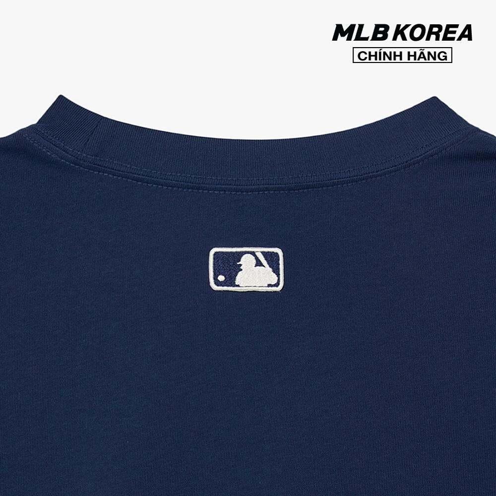 MLB - Áo thun unisex cổ tròn tay ngắn in hình dễ thương 3ATSM1134