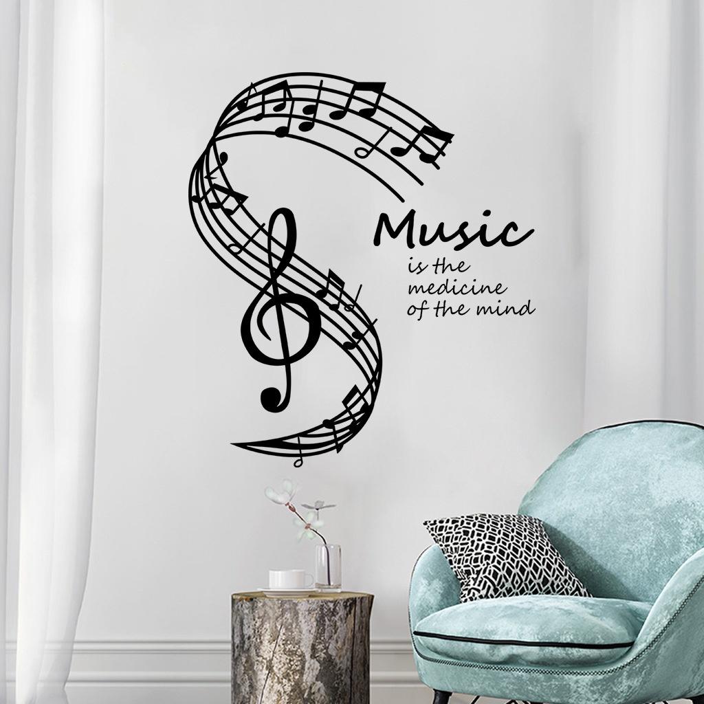 Decal dán tường Âm nhạc mẫu số 14 AmyShop - Music is the medicine of the mind