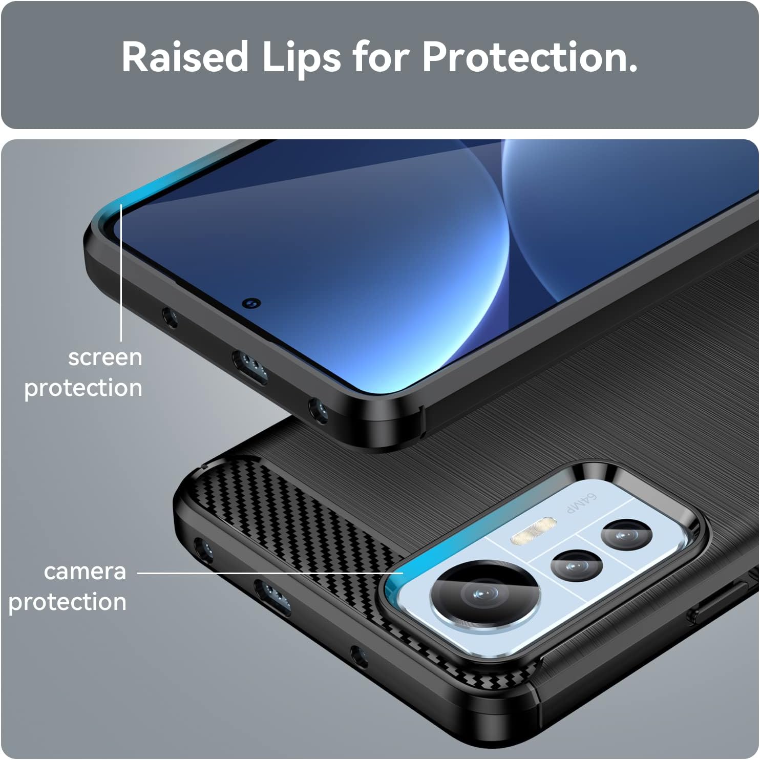 Ốp lưng chống sốc vân kim loại cho Xiaomi Mi 12 Lite 5G hiệu Likgus  - Hàng nhập khẩu