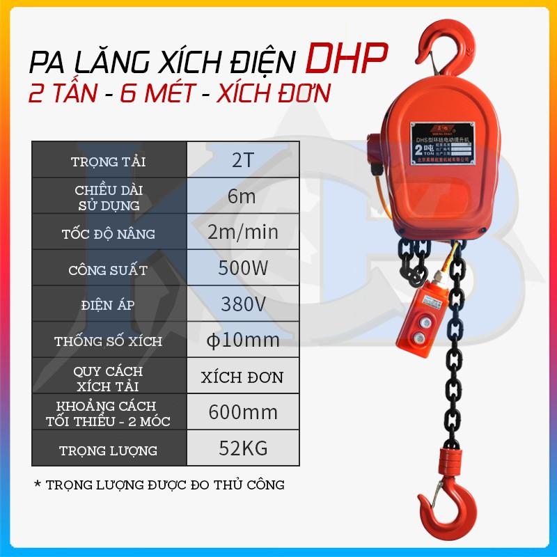 Pa lăng xích điện DHP 380V 3TẤN – 6M