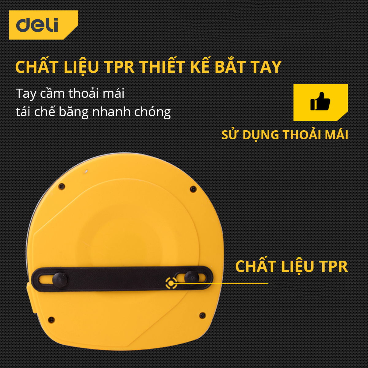 Thước Dây Cuộn Deli Sợi Thủy Tinh Cao Cấp, Chống Đứt Gãy, Chống Kéo Căng - Độ Dài 20m/30m Sử Dụng Đa Mục Đích - DL9820