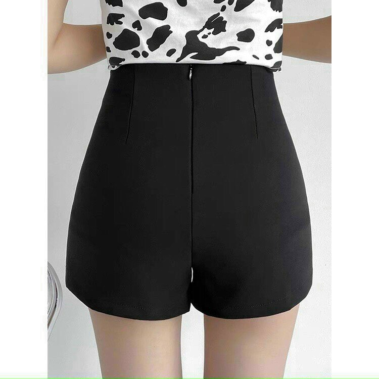 Quần short nữ cạp cao, quần dance nữ chất umi co dãn 4 chiều khóa giọt lệ sau cá tính