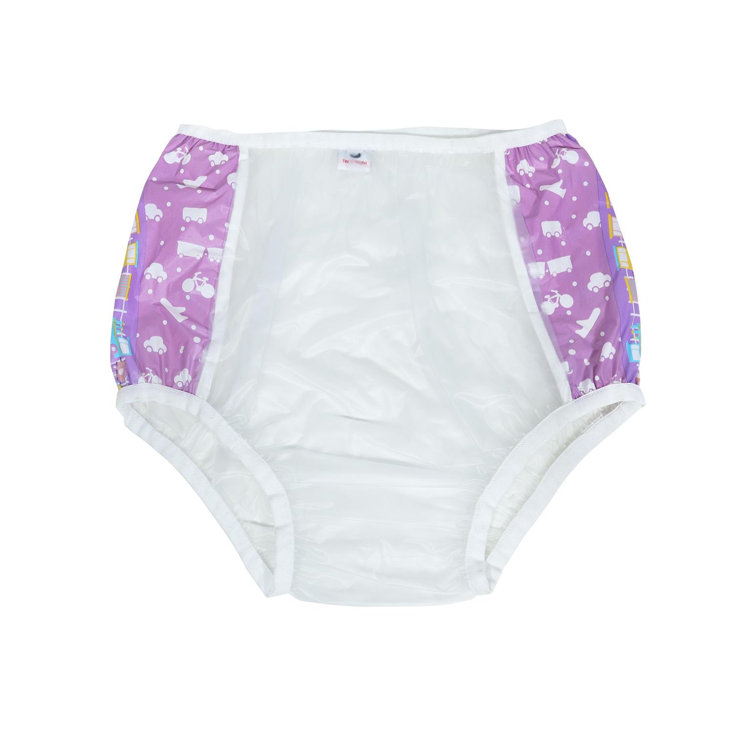 3 ABDL Miếng Tã Quần Tím Bán In Hình Quần Lót Nhựa Pvc Có Thể Tái Sử Dụng Quần Lót Onesize Nữ Quần Lót Ddlg Trưởng Thành Bình Sữa bộ