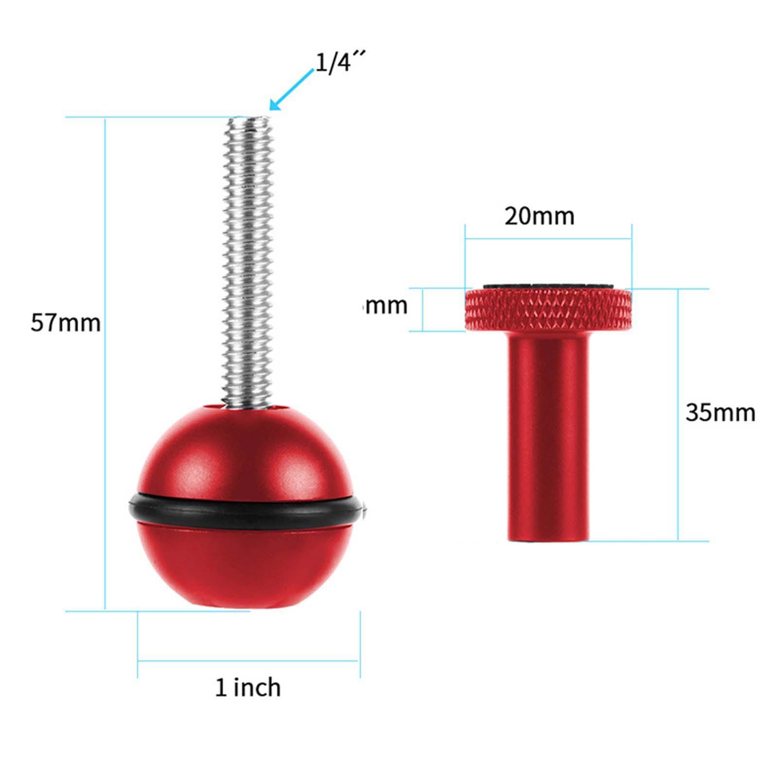 Camera Screw Mount Adapter Ball Head 0.25inch Adapter Red