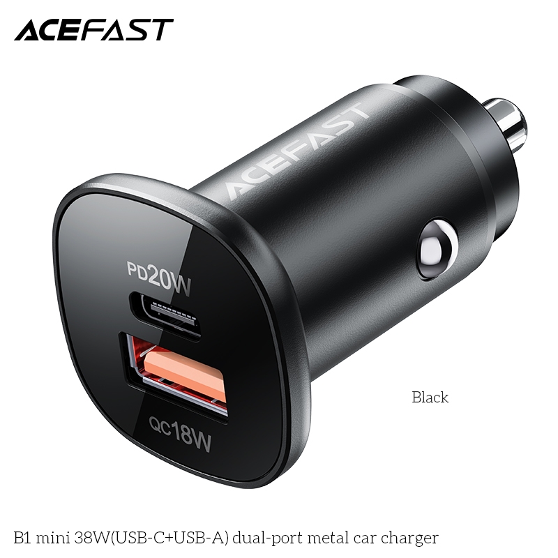 Sạc ô tô Acefast 38W 2 cổng USB-C + USB-A - B1 Hàng chính hãng Acefast