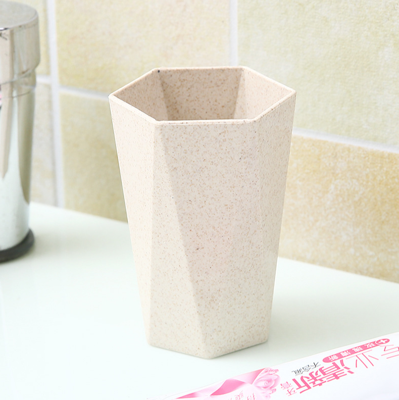 Cốc đánh răng hình lục giác độc đáo - Cốc uống nước chất liệu lúa mạch an toàn thân thiện