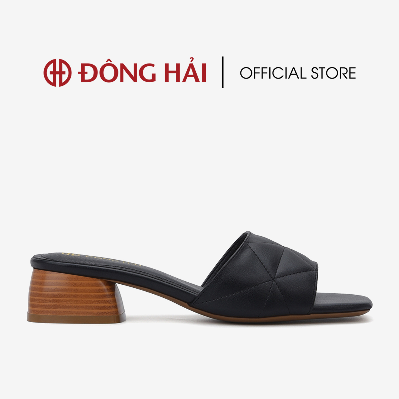 Dép cao gót nữ Đông Hải thiết kế quai ngang ôm chân may chỉ nổi thời thượng - D7720
