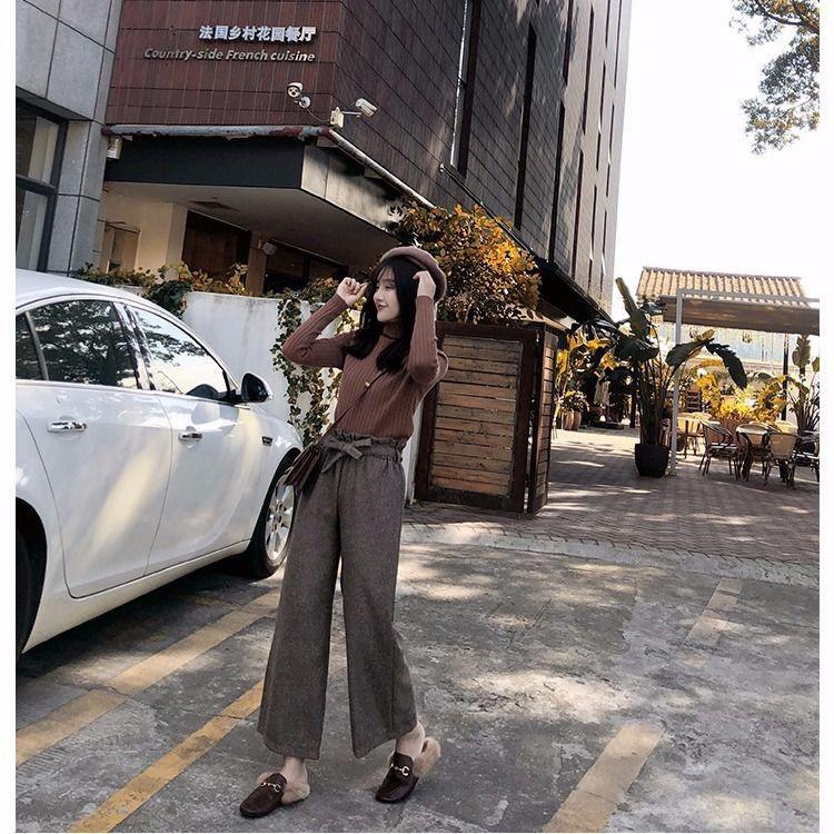 MS276 Áo len nữ cao cổ gân to