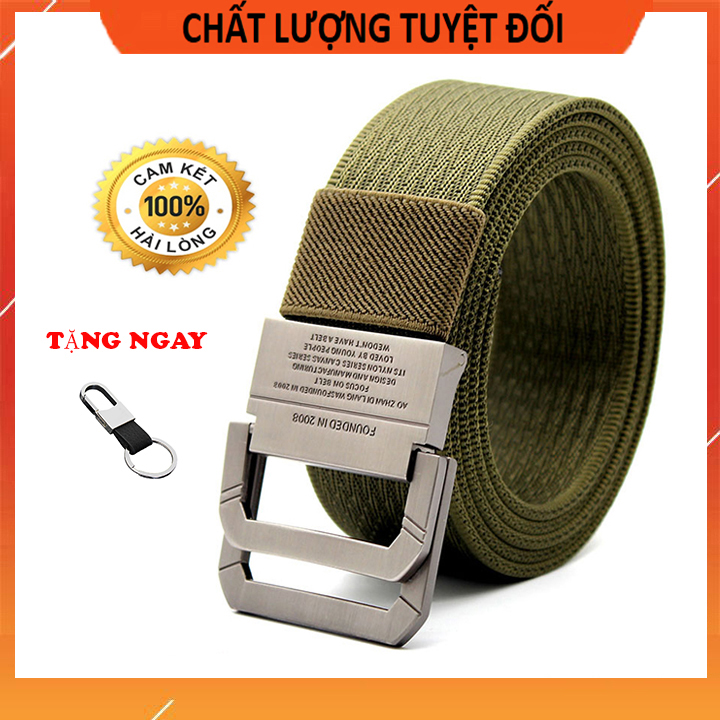 Thắt lưng lính vải bố Mặt thép không gỉ ,Dây lưng Nam quân đội siêu bền đẹp