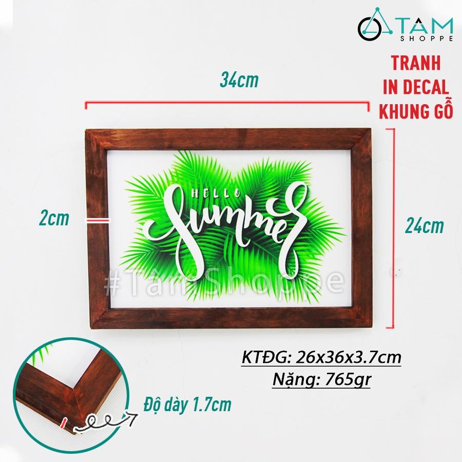 Tranh gỗ phong cách nhiệt đới Tropical Hello Summer tone xanh lá TRG-32