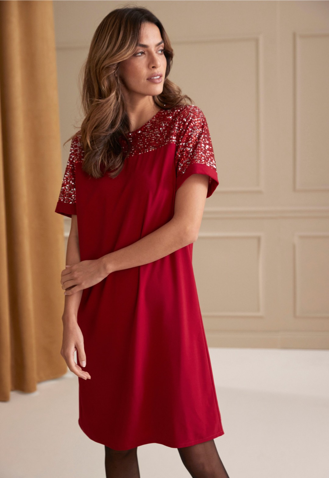 Đầm xuông đính sequin bpc, vnxk, sang xịn, xuất dư