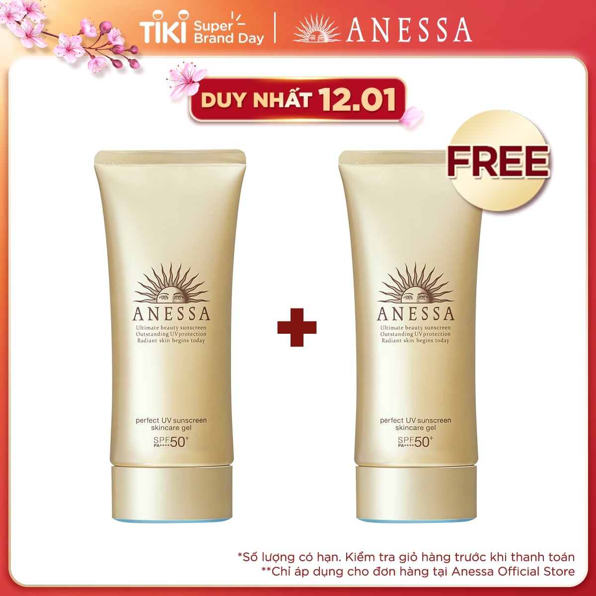 Kem chống nắng dạng gel bảo vệ hoàn hảo Anessa Perfect UV Sunscreen Skincare Gel 90g tặng Kem chống nắng dạng gel 90g