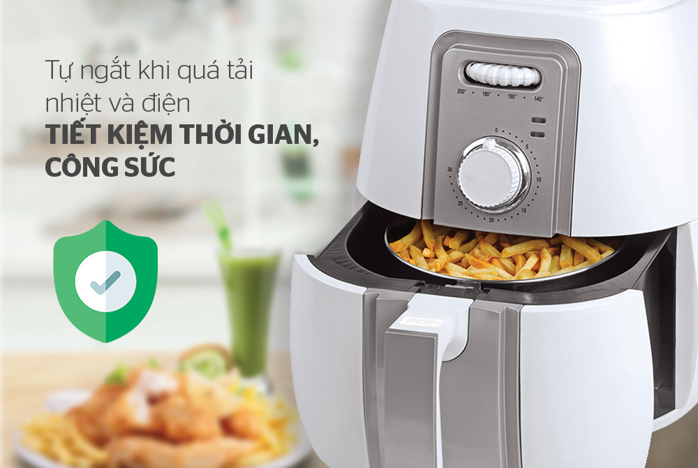 Nồi Chiên Không Dầu Sunhouse SHD4023W - Hàng Chính Hãng