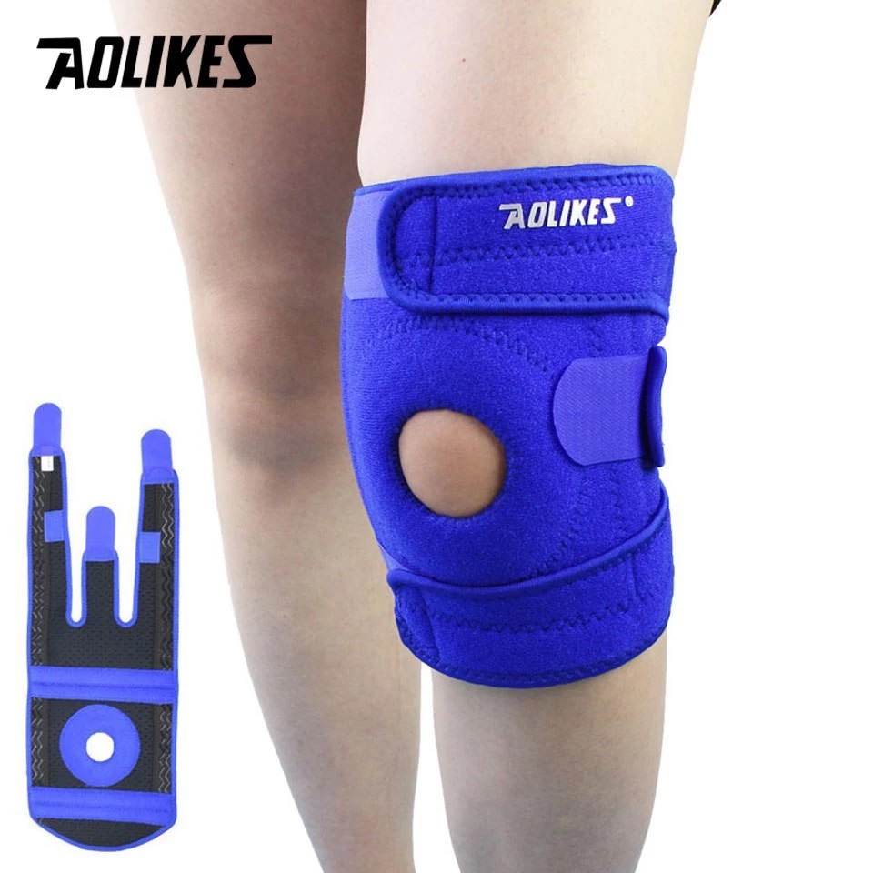 Đai quấn bảo vệ đầu gối thể thao AOLIKES A-7912 thoáng khí, Có 4 thanh trợ lực 2 bên cho gối four spring sport knee support