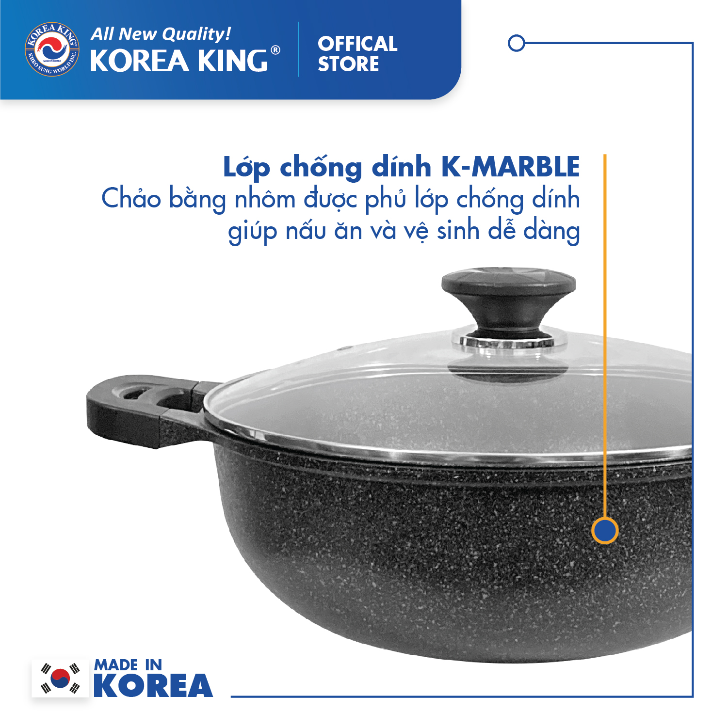 Hình ảnh Chảo sâu + xưởng hấp đa năng Korea King size 32cm KW-32MSI