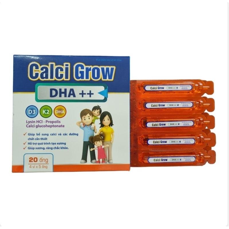 Calci Grow DHA ++ Bổ sung Canxi và các dinh dưỡng cần thiết, hỗ trợ quá trình tạo xương. Hộp 20 ống x 10ml