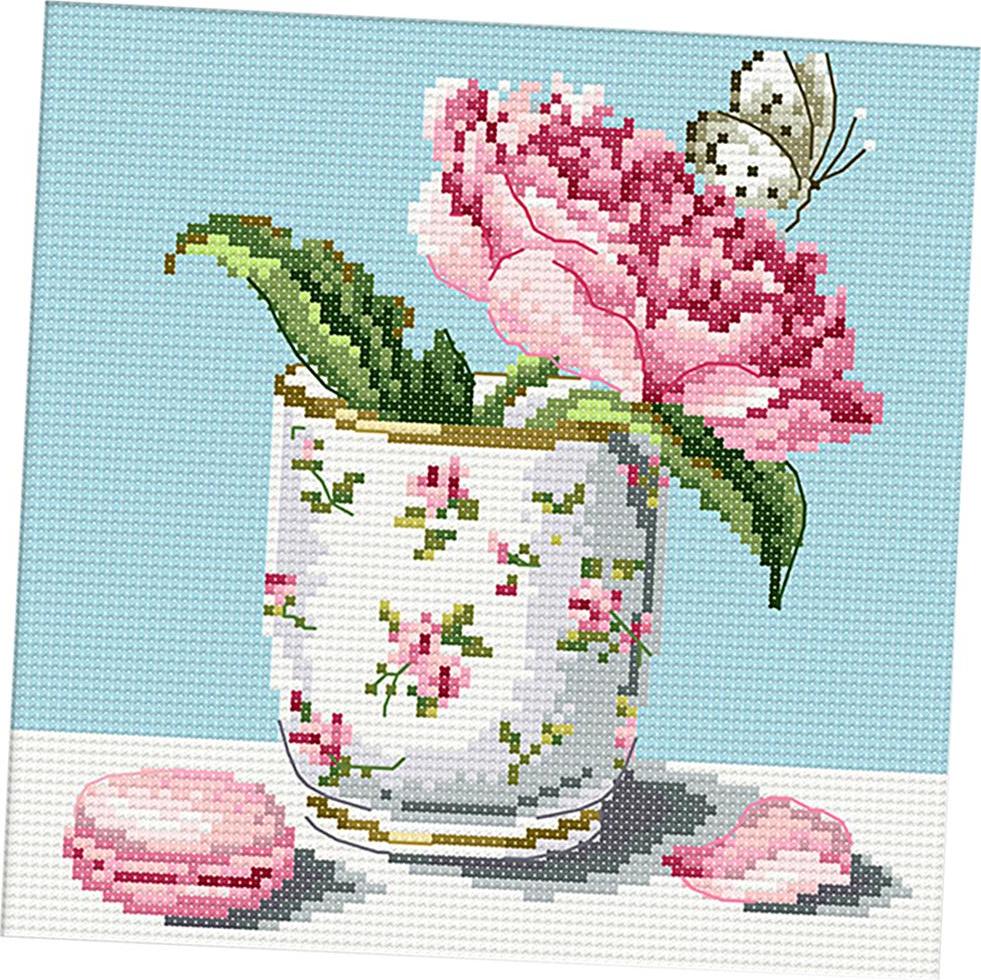 Flowers Stamped Cross Stitch Kits for Beginners Dimensions 11CT 14CT Counted Embroidery