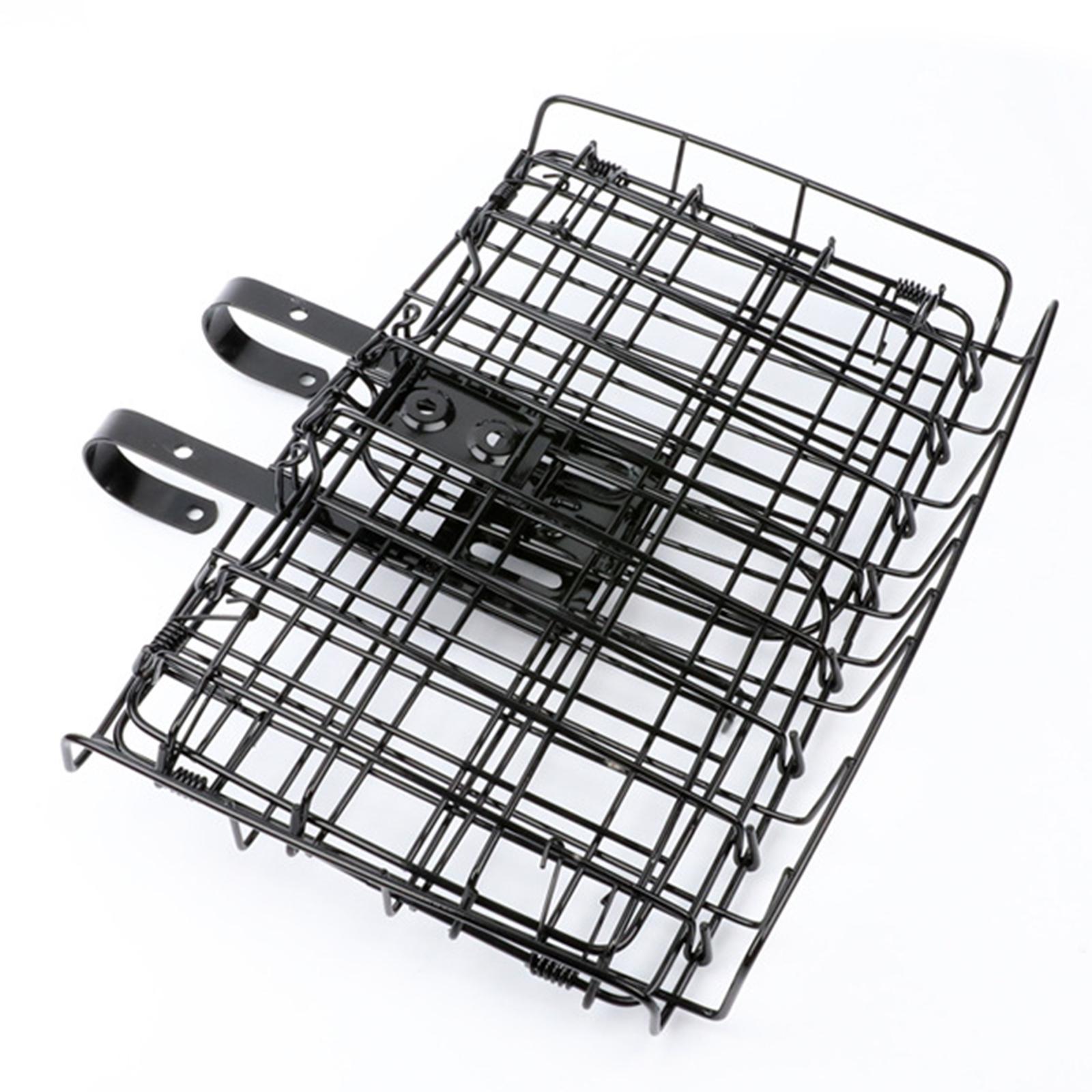 Bike Basket Folding Hanging Basket Wire Mesh  Basket Mountain Bike Frame Basket Bike Cargo Rack